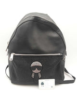 Fendi Karlito Karl Lagerfeld Black Leather Backpack Sd1024orzsa