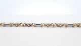 14k Two-tone Yellow & White Gold Fancy Link Bracelet 11.3g 9 Inch Fw01125irxdu