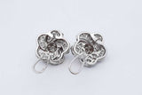 4.0cttw Diamond Floral Cluster 18k White Gold Stud Earrings 8.3 Grams Eb426crxdu