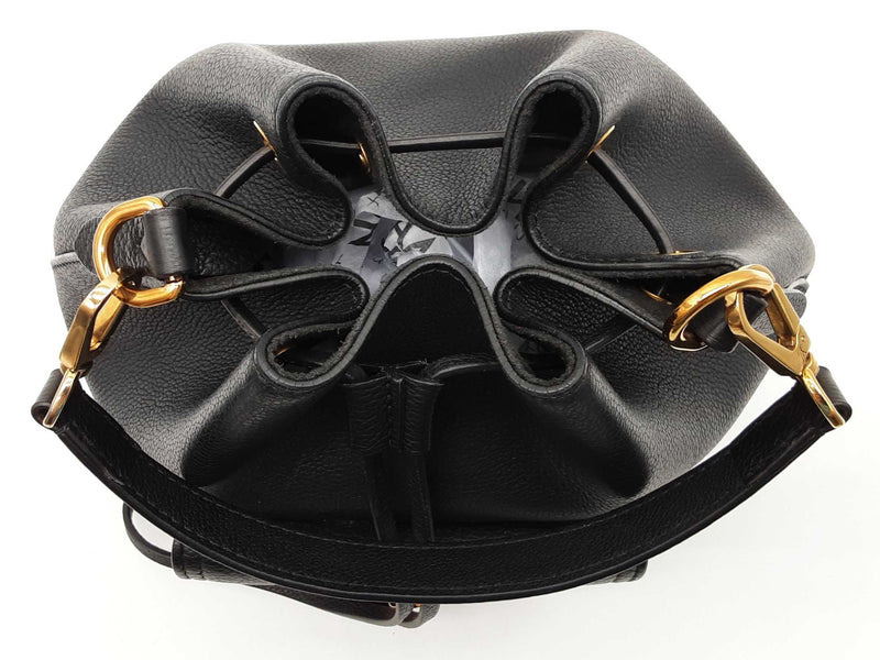 Louis Vuitton Lockme Black Leather Bucket Bag Do0425sxzde