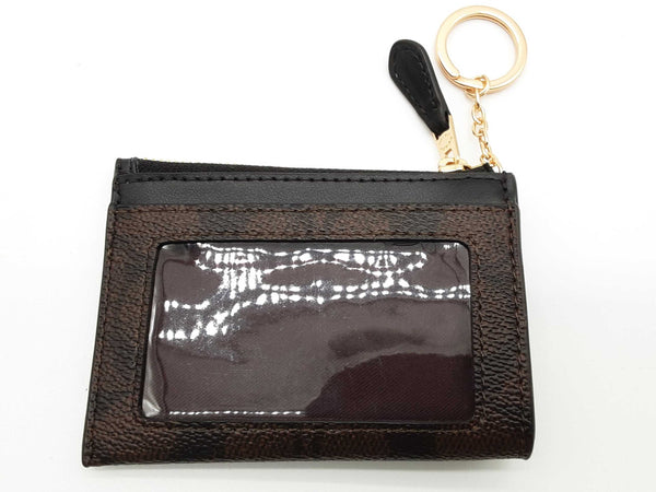 Coach Mini Skinny Brown Signature Coated Canvas Id Case Do0325orde