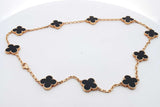 Van Cleef & Arpels Alhambra Onyx 18k Yellow Gold Necklace 21.7g 16 Inch Eb0824ipzxmia