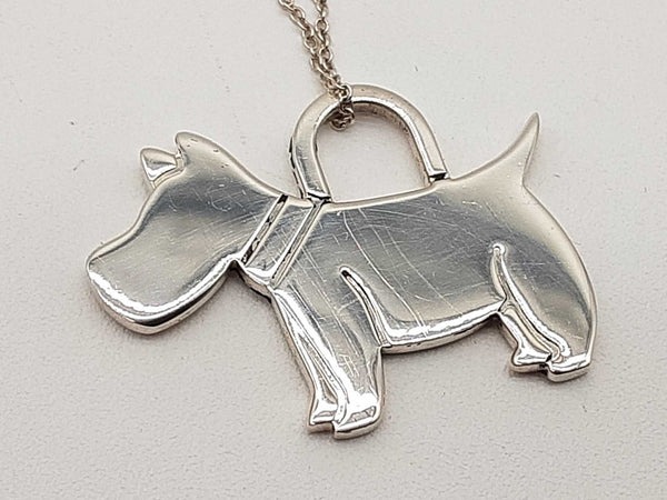 Tiffany & Co. Scottie Dog 0.925 Silver 8.0g Necklace 18 In Do1025lrrde