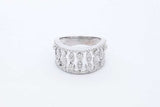 14k White Gold Diamond Openwork Band Ring 6.7 Grams Size 7 Eb0626rxzde