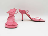 Bottega Veneta T-strap Heeled Sandals In Pink Leather Size Us 9.5 Fw0226crdu