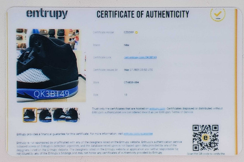 Nike Air Jordan 5 Retro "Racer Blue" Sneakers In Black Suede Size 10 Fw00625izdu