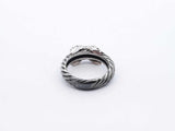 David Yurman Sterling Silver 18k & Diamond Cable Ring 6.6g Size 5.75 Fw0625loxdu