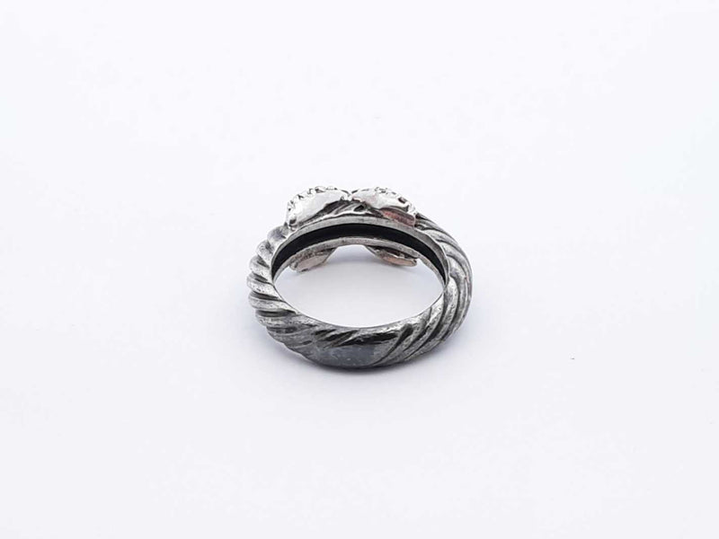 David Yurman Sterling Silver 18k & Diamond Cable Ring 6.6g Size 5.75 Fw0625loxdu
