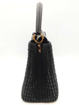 Louis Vuitton Capucine Black Tweed Patent Leather Handbag Do0625ooxzde