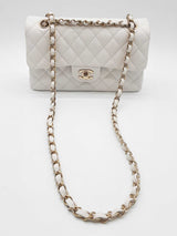 Chanel Small Double Flap White Caviar Leather Shoulder Bag Eb0925irxzde