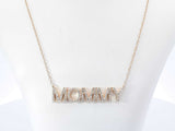 Pavé Diamond " Mommy " Statement Necklace In 14k Gold 3.1g 22 Inch Fw0426ozxdu