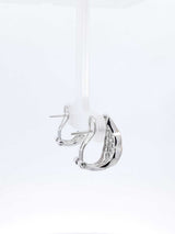 0.70 Cttw Diamond Baguette & 14k White Gold Omega Back Earrings 4.2 Grams Fw0826ocrdu