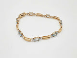 10k Yellow Gold 8.8g Blue Topaz Cz Link Bracelet Do0624oxzde