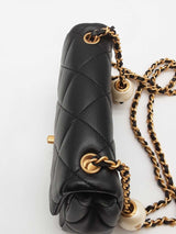 Chanel Mini Quilted Black Leather Pearl Crush Square Flap Bag Eb1225prxzde