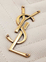 Yves Saint Laurent Round Vinyle Camera Bag In Ivory Graine De Poudre Leather Fw0726wzdu