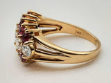 Approx 1.4 Ctw Diamonds 14k Yellow Gold 6.6g Ruby Ring Size 7.25 Do1224loxzde