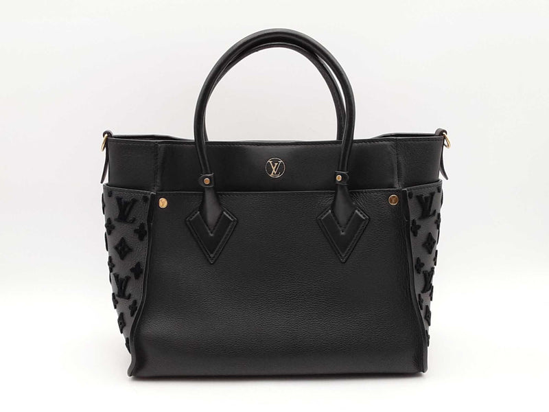 Louis Vuitton Black Calfskin Leather On My Side Mm Tote Bag Sd0825ozcrsa
