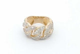 2.16cttw Diamond Cuban Link Ring In 10k Yellow Gold 14.1g Size 7.75 Eb0926icrsa