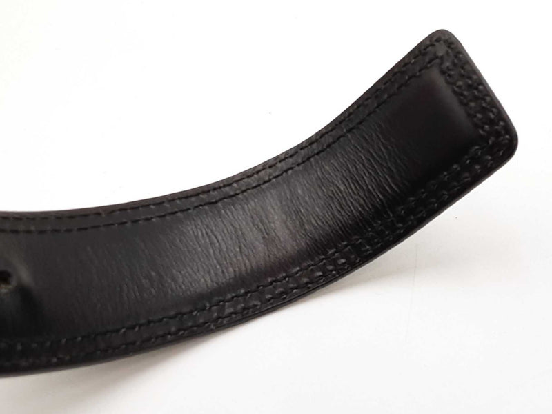 Gucci Silver-tone G Buckle With Black Leather Belt Size 95|38 Fw0325ozxdu