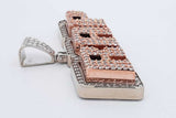 4.16cttw Diamond "Rap" Pendant In 10k White & Rose Gold 46.4 Grams Eb0226ooxzsa