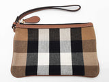 Burberry Peyton Brown House Check Canvas Zipper Wristlet Pouch Do0726lorde