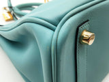 Hermes Birkin 25 Bleu Atoll Teal Swift Leather Gold Handbag Do0325lrrxzde