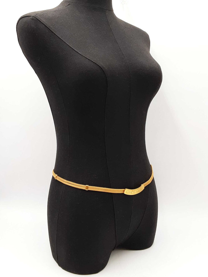 Chanel Gold-tone Logo Buckle & Mesh Belt Fw0725czxdu