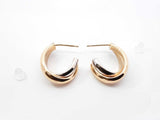 14k Two-tone Yellow & White Gold Twisted Hoop Earrings 2.2 Grams Fw0526lpzdu