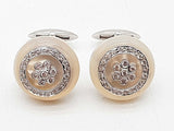 Mother Of Pearl Diamonds 18k White Gold 10.6g Cuff Links Do0725pcxde