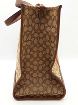 Coach Dempsey 40 Brown Signature Canvas Stripe Large Tote Bag Do1125rxde