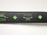 Mcm Claus Black Green Smooth Viestos Leather Belt 36 In Do1224crde