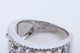 14k White Gold Diamond Openwork Band Ring 6.7 Grams Size 7 Eb0626rxzde