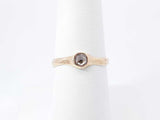 0.20 Ct Bezel-set Rose-cut Diamond & 12k Yellow Gold Solitaire Ring 1.8 Grams Size 7 Fw0925crdu