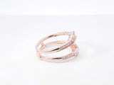 0.24 Cttw Diamond & 14k Rose Gold Chevron Ring Enhancer 4.2g Size 7 Fw0926wlrdu