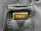 Fendi Crystal Logo Baguette Bag In Black Satin Fw0225rzxdu