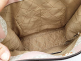Michael Kors Large Kenly North South Tote Bag In Powder Blush Mk Logo Coated Canvas Fw0726pzdu