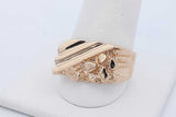 14k Yellow Gold Nugget Ring 8.4 Grams Size 10 Eb0826ixzde