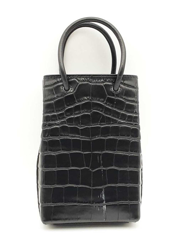 Balenciaga Crocodile Embossed Leather Phone Holder Shopping Tote Bag Eb1124wrxsa