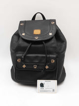 Mcm Black Leather Backpack Eb0726lcrdu