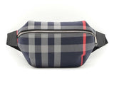Burberry Sonny Bum Bag In Navy & Grey House Check Canvas Fabric Fw0126oexdu