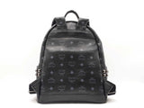 Mcm Stark Side Studs Small Backpack In Black Visetos Coated Canvas Fw0926orxdu