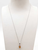 Citrine 0.925 Sterling Silver 4.5g Necklace Stud Earrings Ensemble Do0925lide