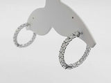 3.0 Dwt Lab Grown Diamond 4.4 Grams Bangle Earring Sterling Silver Mk1225opsmia