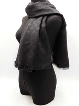 Louis Vuitton Monogram Shine Shawl In Black Silk & Wool Jacquard Fw1025wxzdu