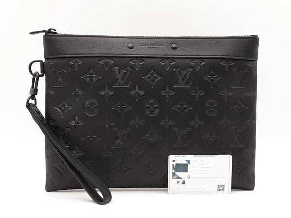 Louis Vuitton To-go Pochette In Monogram Shadow Black Leather Fw1125wzxdu