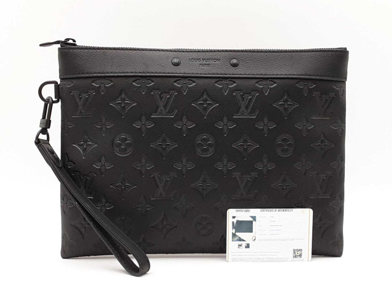 Louis Vuitton To-go Pochette In Monogram Shadow Black Leather Fw1125wzxdu