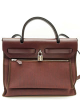 Hermes Herbag 31 Prune Red Purple Militaire Canvas Leather Bag Do0525exzde
