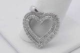 0.49cttw Diamond Heart Pendant In 10k White Gold 3.3 Grams Eb0825loxsa