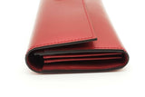Gucci Red Shiny Leather Interlocking G Heart Flap Wallet Eb0526lcrsa