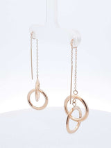 14k Yellow Gold Interlinked Circles Threader Earrings 1.4 Grams Fw0626sxdu